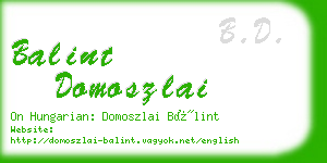 balint domoszlai business card